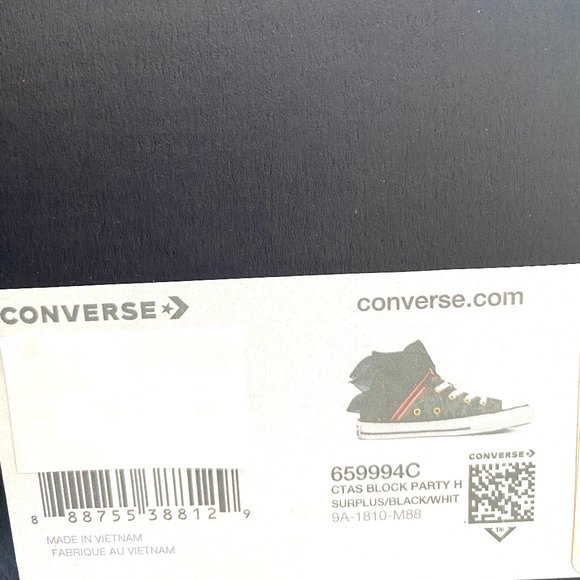 Converse Chuck TAS Party Hi Green Canvas Sneakers Women's Size 8 659994C - Picture 9 of 9